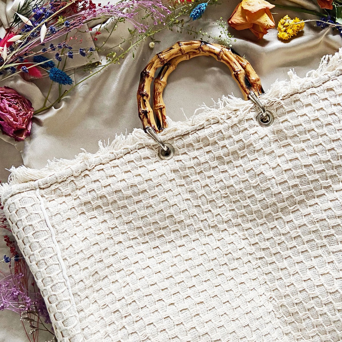 Athens Bamboo Handle Bag - Image 5