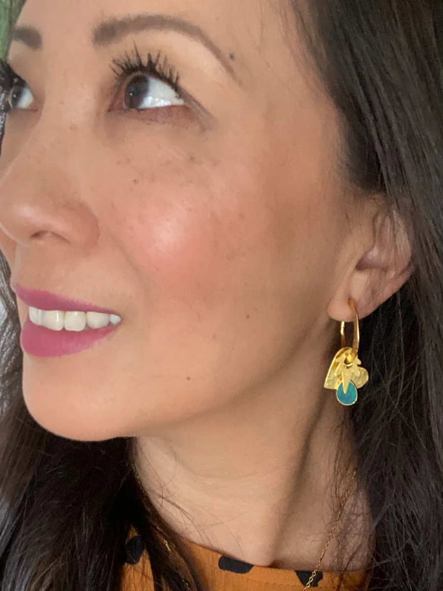 Bowie Medium Gold Hoop Earrings - Image 5