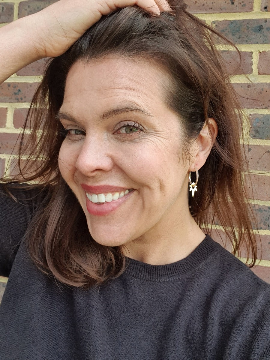 Bowie Medium Silver Hoop Earrings - Image 4