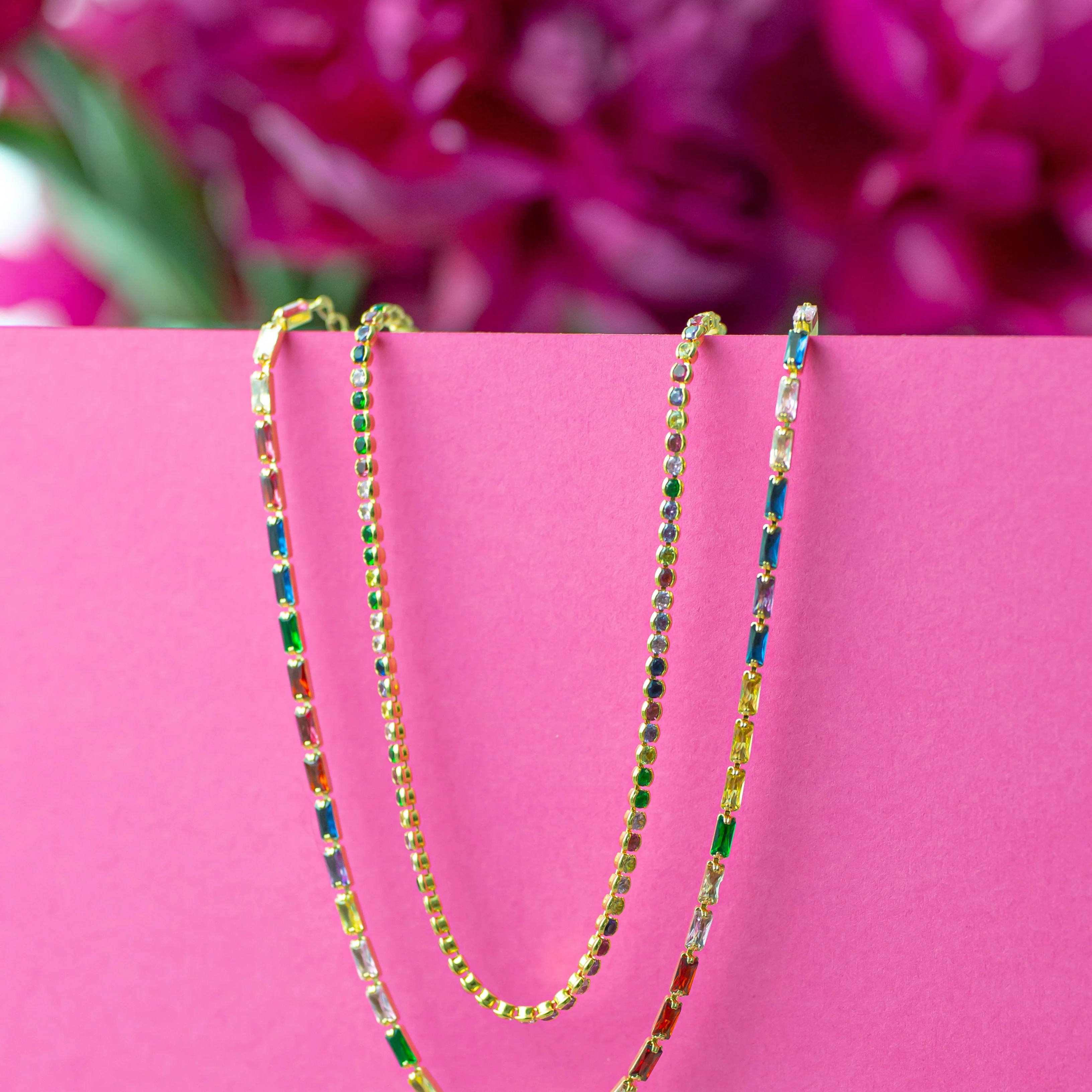 Chrissy Rainbow Tennis Necklace - Image 3