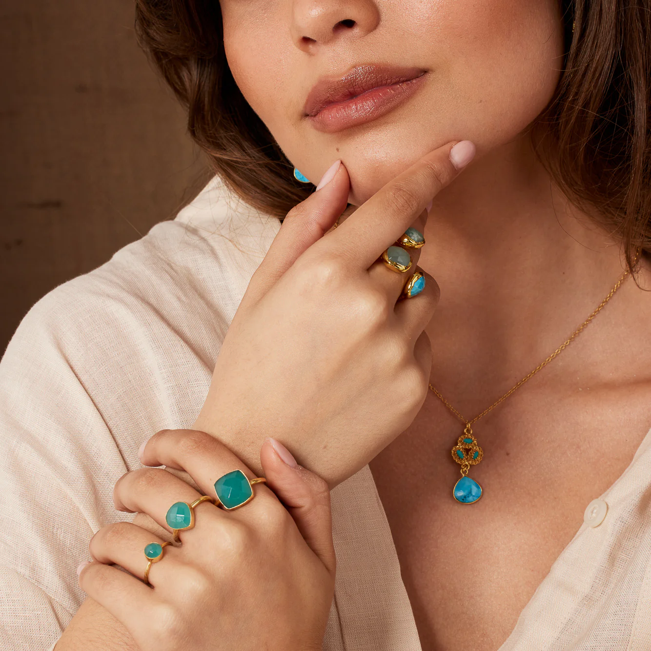 Darcy Aqua Chalcedony Ring - Image 4