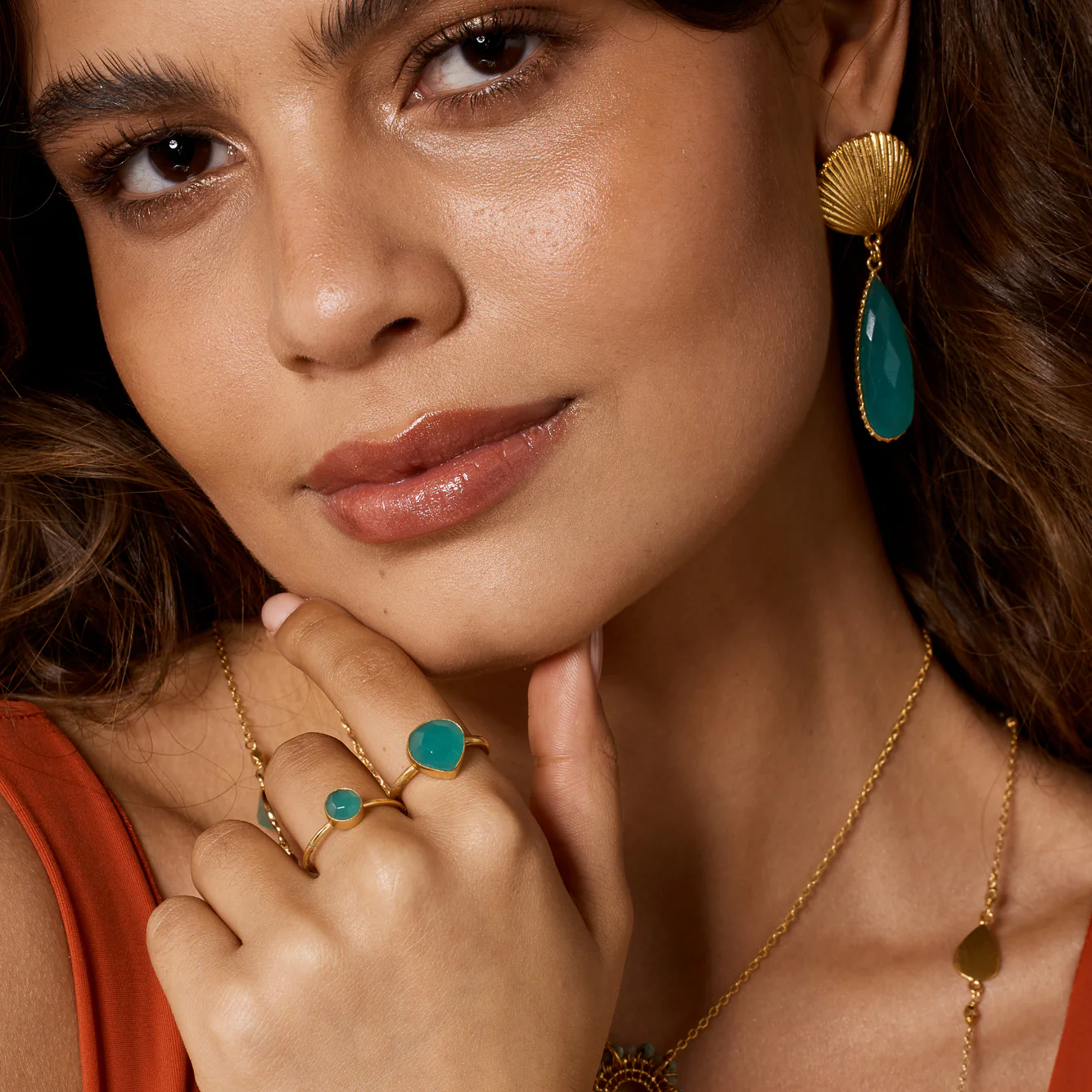 Dotty Aqua Chalcedony Ring - Image 4