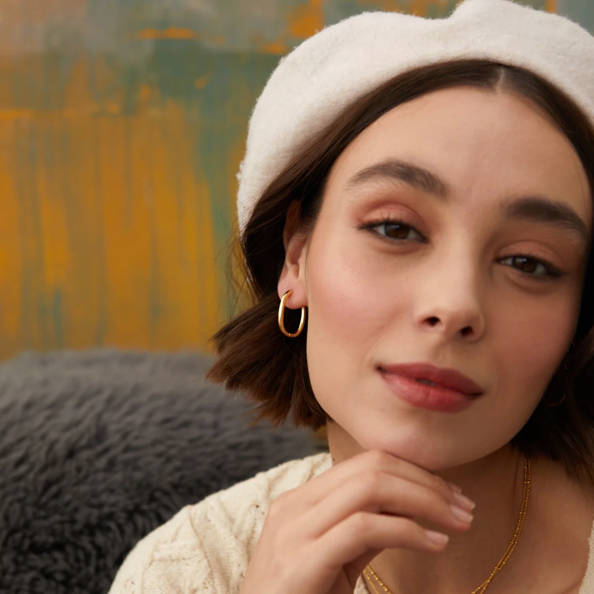 Gaby Gold Hoop Earrings - Image 3