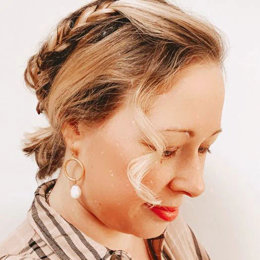 Margot Pearl Hoop Earrings - Image 4