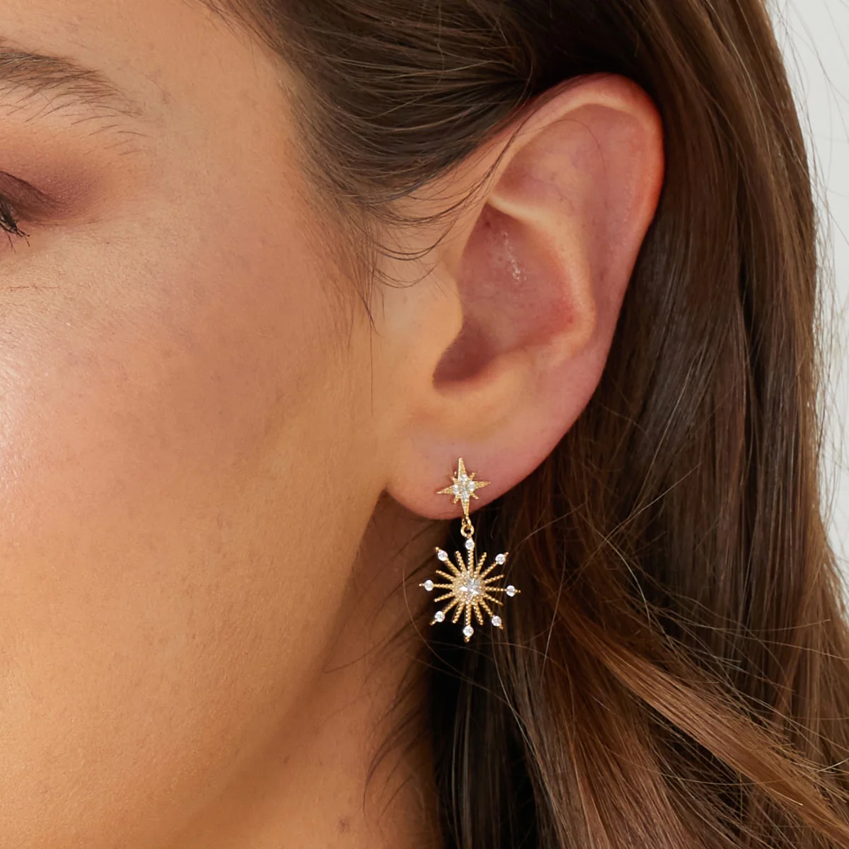 Northern Star Gold Stud Earrings - Image 4
