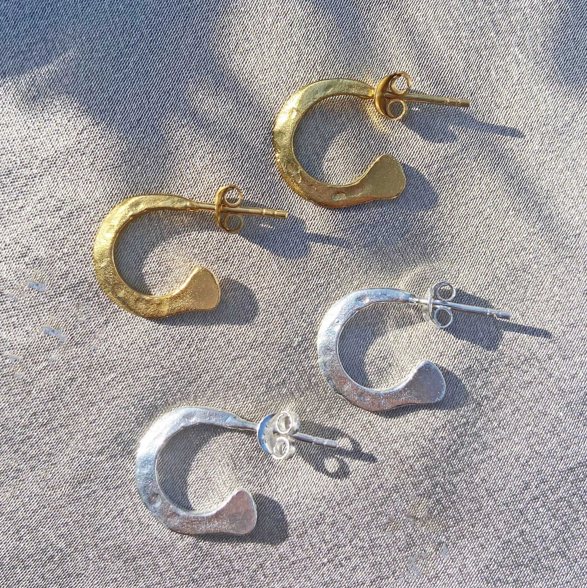 Ziggy Silver Mini Hoop Earrings - Image 4